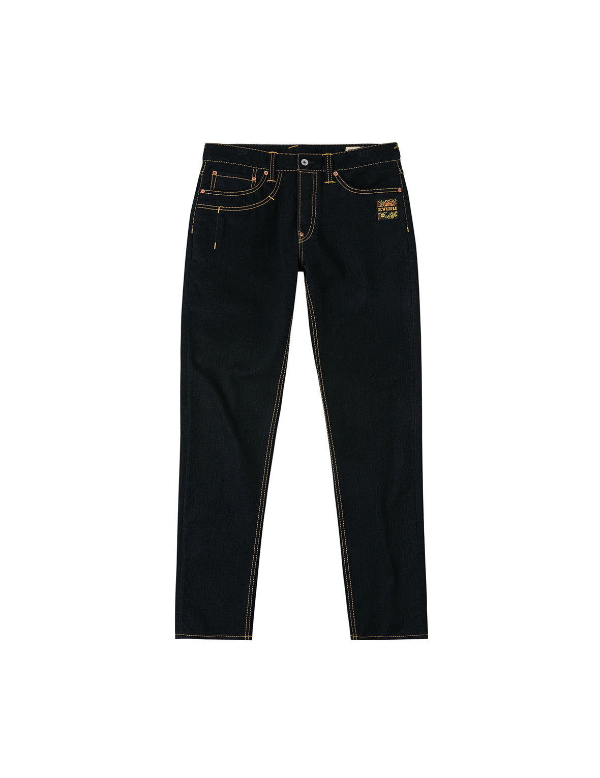 商標刺繡與海鷗印花窄腳牛仔褲 #2017